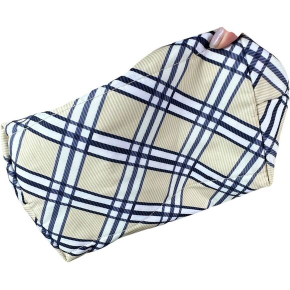 Tupperware Navy Cream Plaid Insulated Zip Top Lunch Bag - Picture 3 of 7